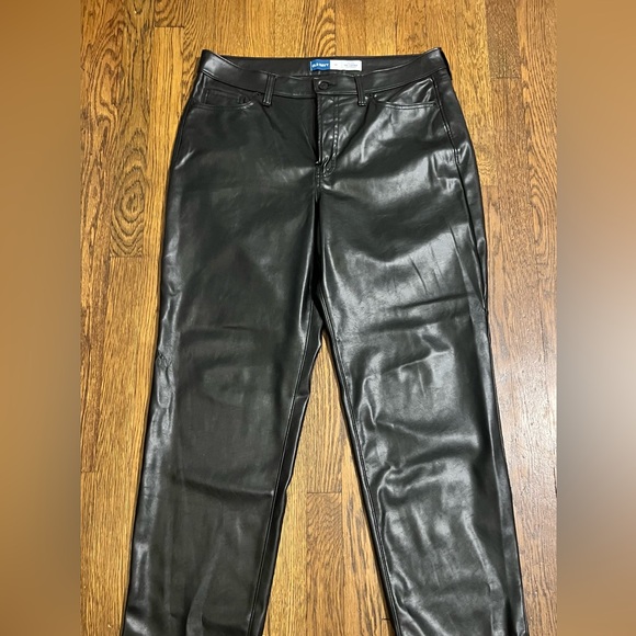 Old Navy Black Faux Leather Trousers - Picture 1 of 3